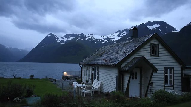 Urke village and Hjorundfjorden fjord