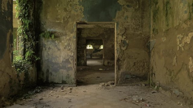 Walking in the abandoned building in Tskaltubo, Georgia
