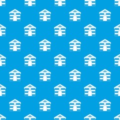 Fototapeta premium Cat house pattern seamless blue