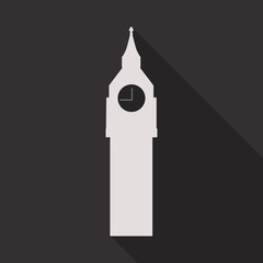 big ban clock icon. sign design in flat style with long shadow