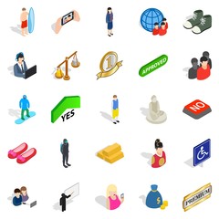Somebody icons set, isometric style