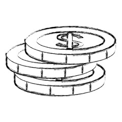 hand with coin money vector illustration design