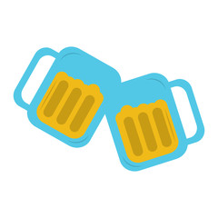 two glass beer drink beverage liquor alcohol celebration vector illustration