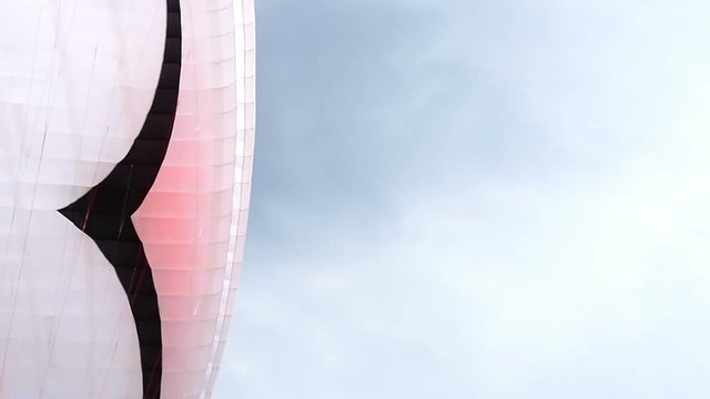 Paraglider landing.