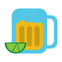 tequila shot with lime slice drink liquor mexican vector illustration