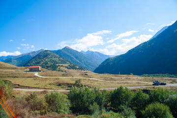 Temple. The Mountains Of The Caucasus. tree. newton