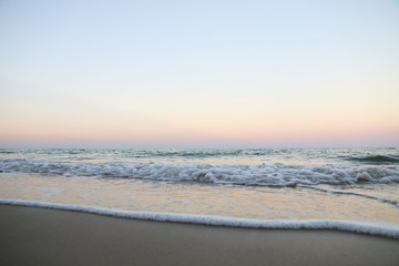 Fototapeta premium wave Sea water evening in holiday Happy Time