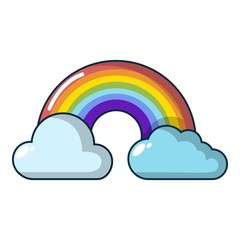 Rainbow icon, cartoon style