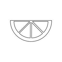 lime lemon orange  wedge icon image vector illustration design  black line