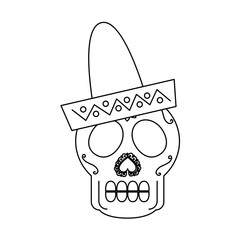 mexico culture icon image vector illustration design  black line