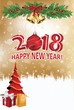 Happy New year 2018 - greeting card / background
