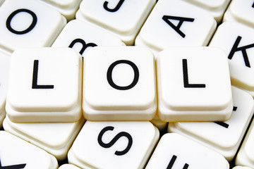 Lol text word crossword. Alphabet letter blocks game texture background texture.