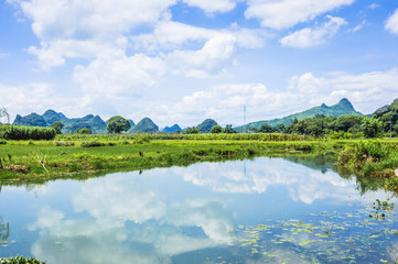 The beautiful countryside scenery in summer