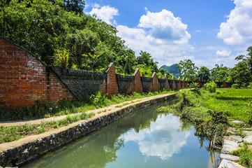 The beautiful countryside scenery in summer