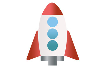 Cohete espacial de color blanco y rojo. © Gabrieuskal