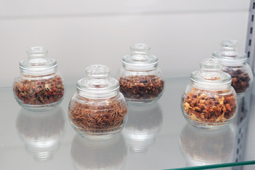 Dried thai herb bottle for health massage medicine