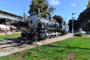 Fototapeta na wymiar Vintage American steam locomotive