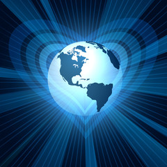 Globe in a space illustration