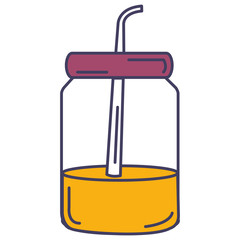 mason jar with beverage vector illustration design
