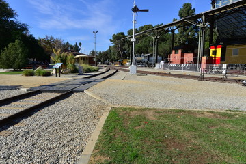 Obraz premium A vintage railway yard in America 