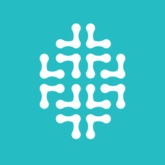 Abstract Brain Logo design vector template. Think idea concept. Brainstorm power thinking brain Logotype icon Logo.