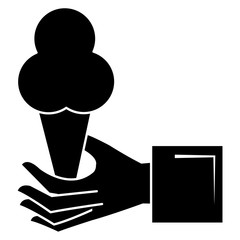 hand with ice cream vector illustration design