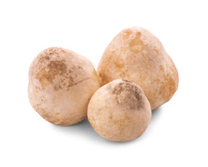 Straw mushrooms in isolated white background