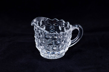 crystal table service cream pitcher three inches in diameter