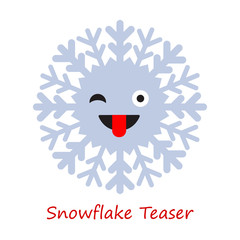 Banner Snowflakes Emotions. Cute cartoon. Vector illustration.