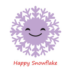 Banner Snowflakes Emotions. Cute cartoon. Vector illustration.