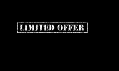 limited offer rubber stamp stencil text on a black background