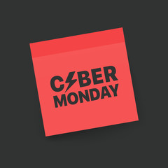 The Cyber Monday Vector Label. Discound paper sticker