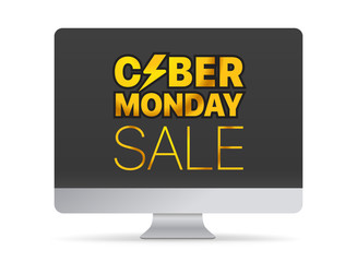 Modern computer with the messege. The Cyber Monday