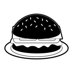 Hamburger fast food icon vector illustration graphic design