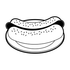 Hot dog fast food icon vector illustration graphic design