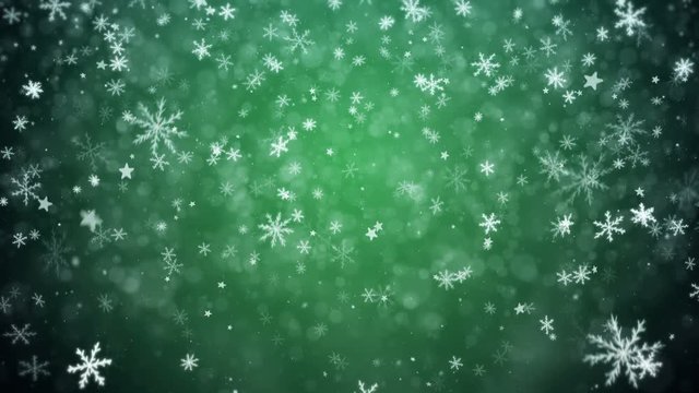 Falling snowflakes and stars. Christmas background