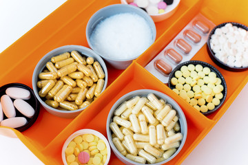 A lot of colorful pills