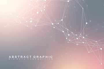 Geometric graphic background communication. Global network connections. Wireframe complex with compounds. Perspective backdrop. Digital data visualization. Scientific cybernetic vector.