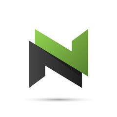Abstract letter N logotype. Modern logo idea sign. Universal emblem vector icon.