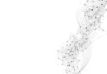 Obraz premium Abstract Polygonal Space Background with Connecting Dots and Lines