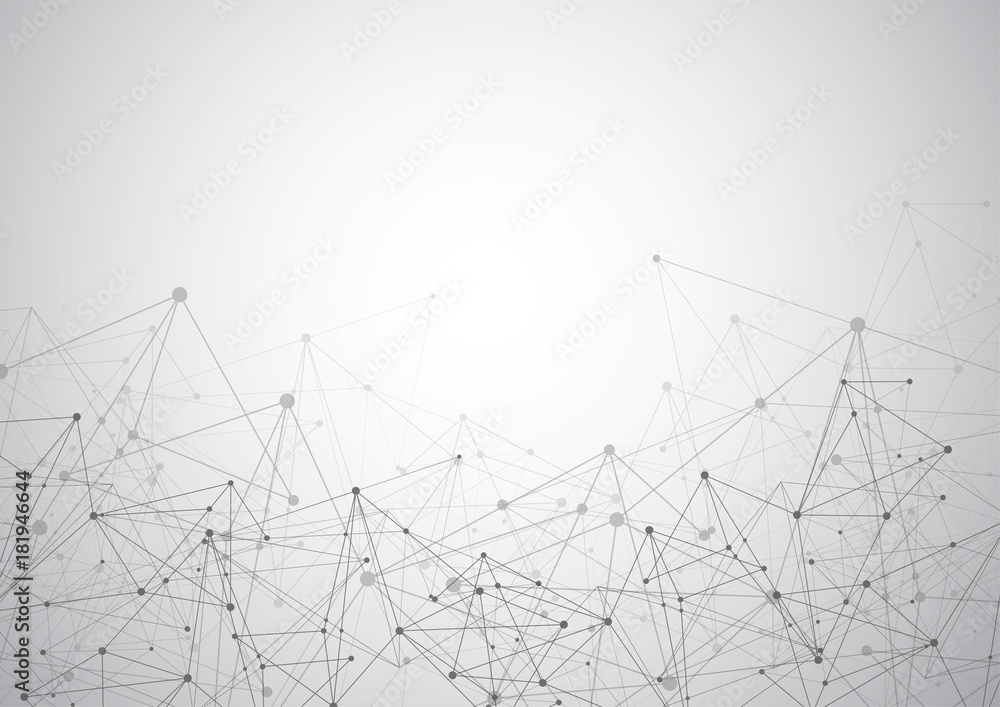 Poster abstract polygonal space background with connecting dots and lines. vector illustration