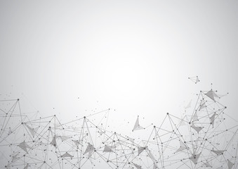 Abstract Polygonal Space Background with Connecting Dots and Lines. Vector Illustration