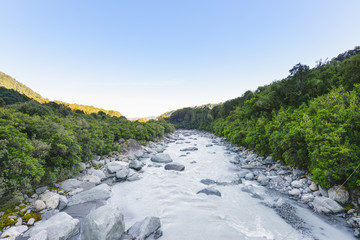 Streams passes through the mountains in New Zealand Southland