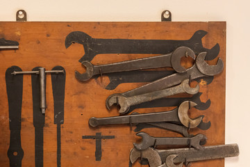 Collection of old rusty wrenche