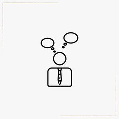 man thinking line icon