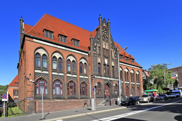 Obraz premium Poland – Lower Silesia – Walbrzych – Historical Post Office building by the Slowackiego street