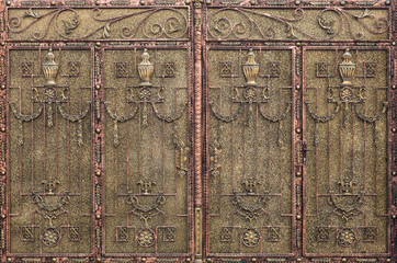 beautiful ancient wrought iron gates, tile