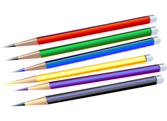 Colored pencils office and school products vector 