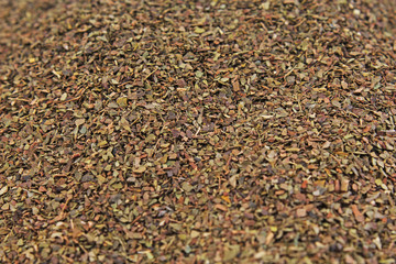 Tea herbs texture. Green tea. Organic dried green tea leaves. Texture background.