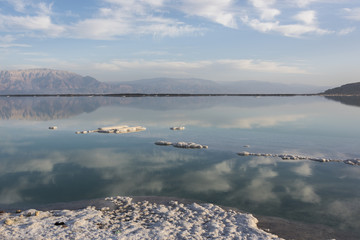 Scenic view of salt lake, Dead Sea, Israel